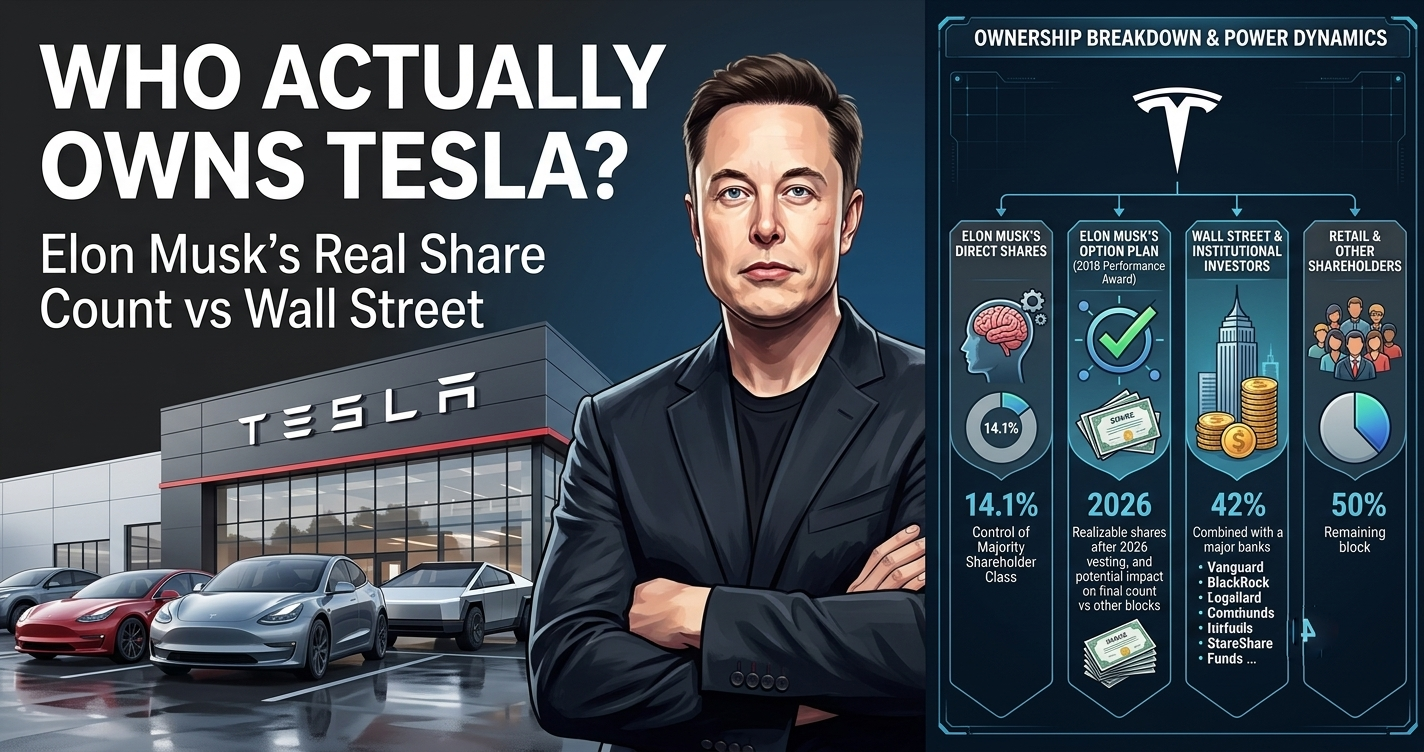 Who Actually Owns Tesla? Elon Musk’s Real Share Count vs Wall Street